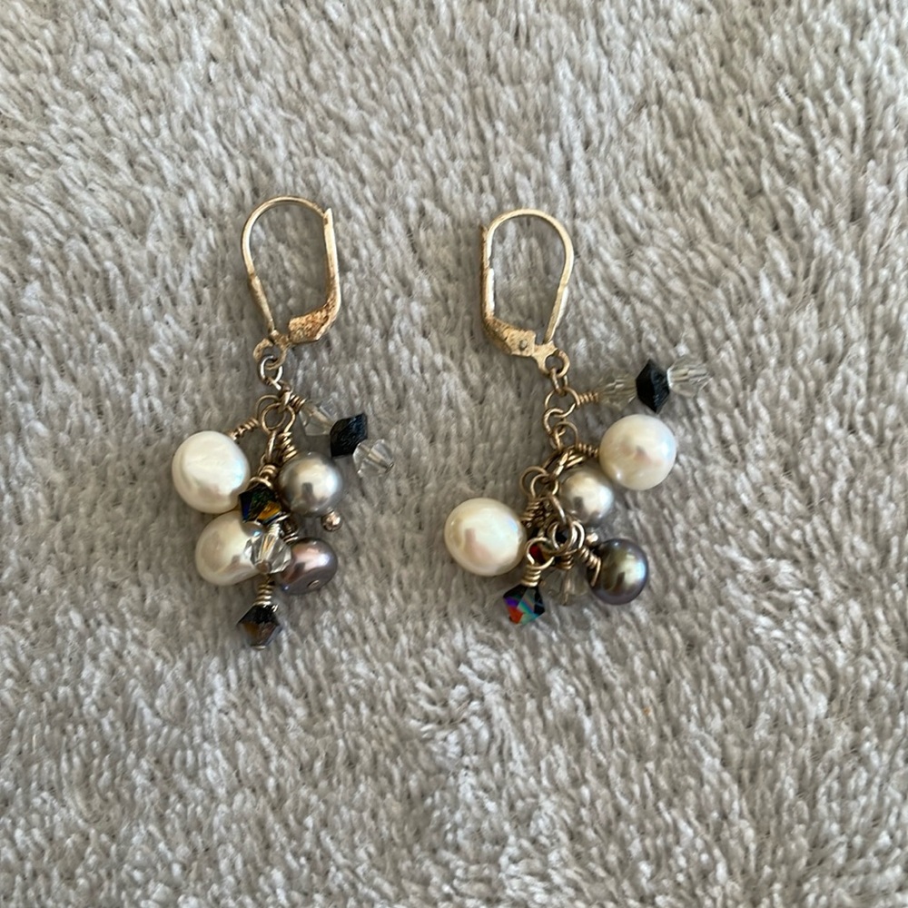Pearl and gem Earrings